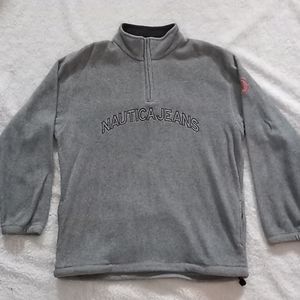 Vintage large gray nautical fleece pullover